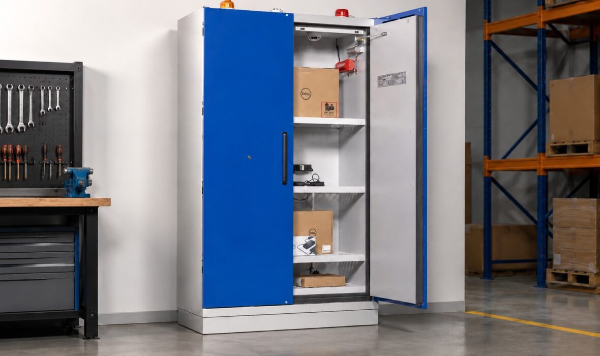 Armadio di sicurezza per lo stoccaggio delle batterie al litio